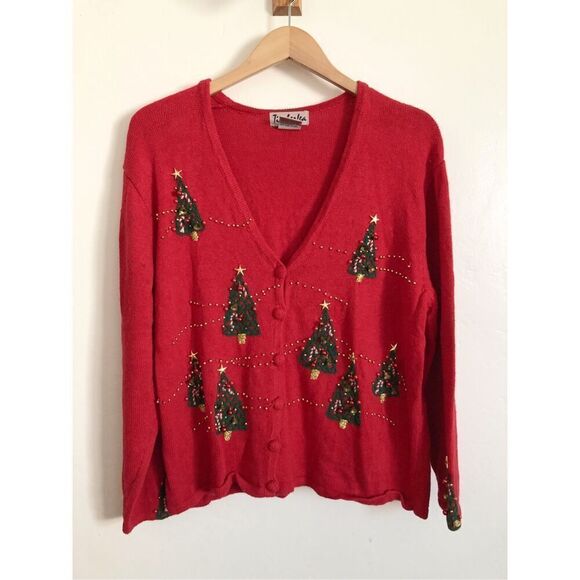 Vintage Christmas cardigan sweater size XL - Picture 1 of 6